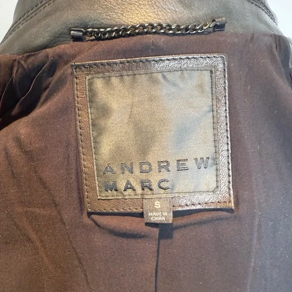 Andrew Marc Black Leather Moto Jacket - Picture 3 of 5